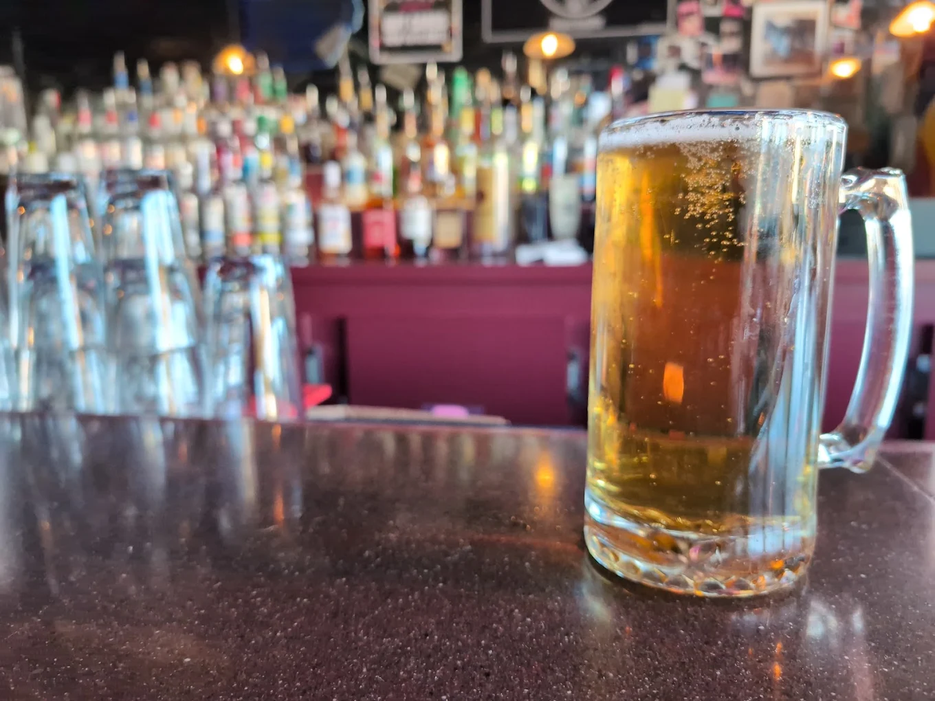Cold beer on tap at Duke's bar